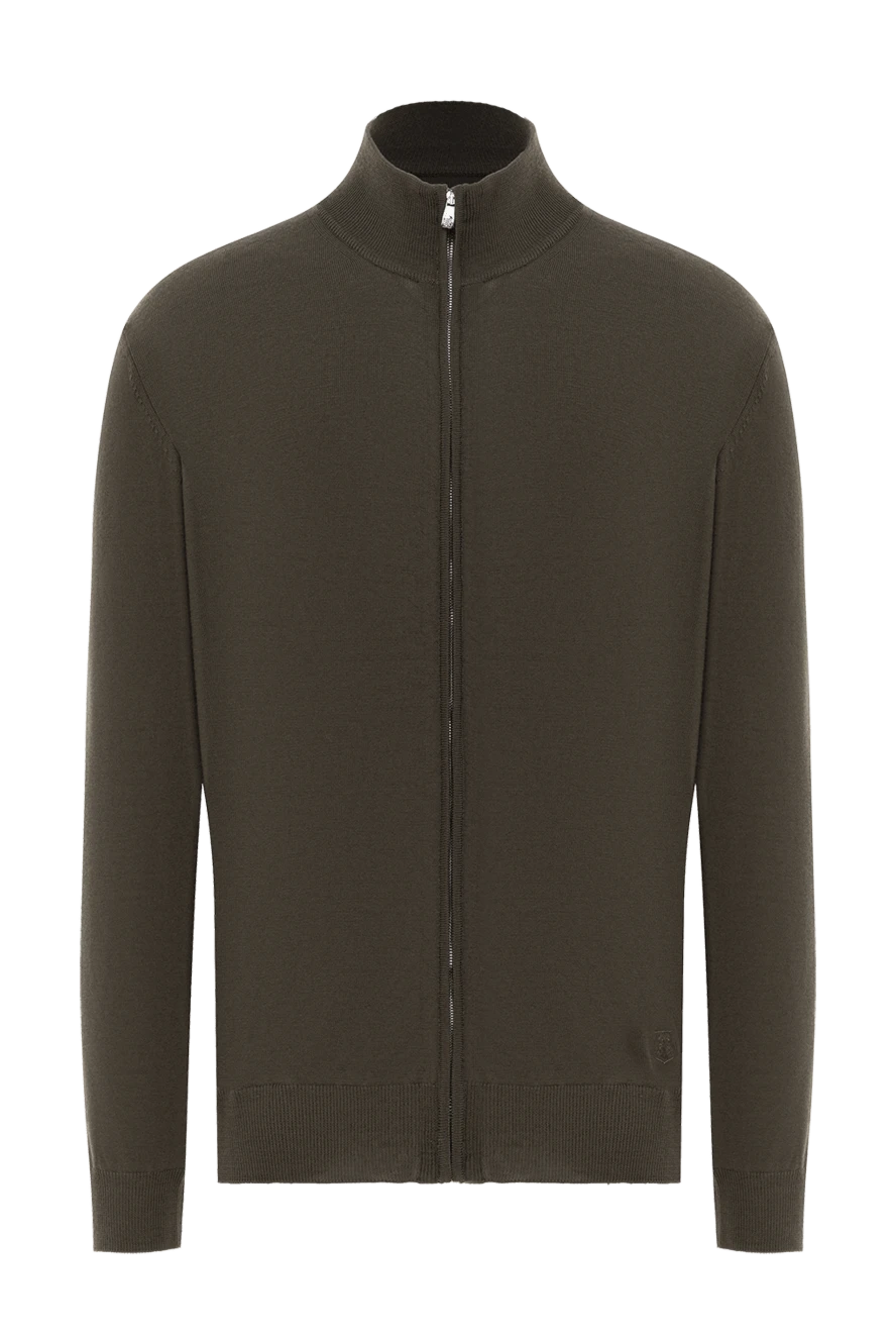 Corneliani men's brown wool zip up cardigan 189165 - photo 1