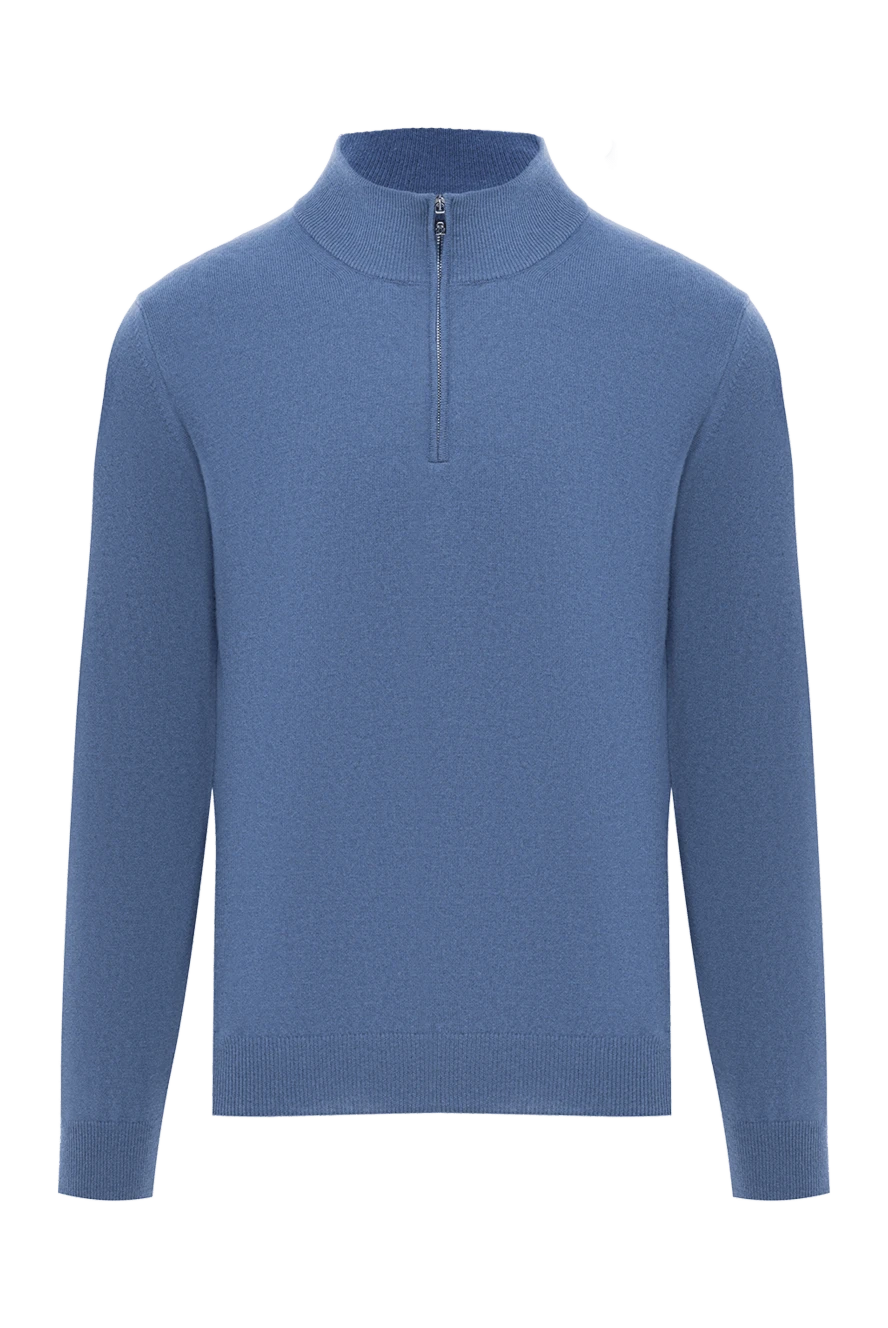 Corneliani wool and cashmere troyer with zip up turtleneck blue 189171 - photo 1
