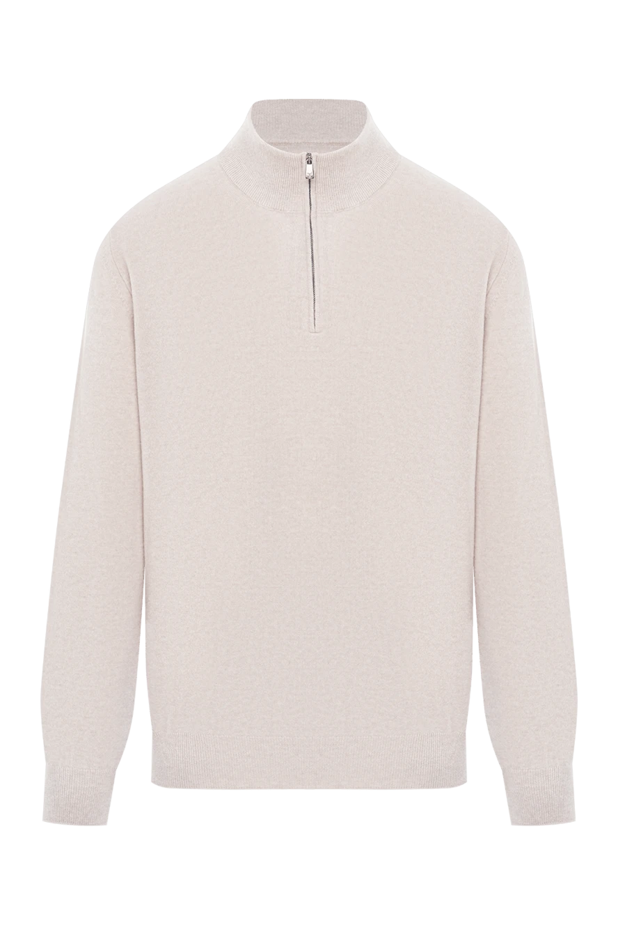 Corneliani тонкий троєр з вовни та кашеміру у відтінку слонової кістки із застібкою 189174 - фото 1