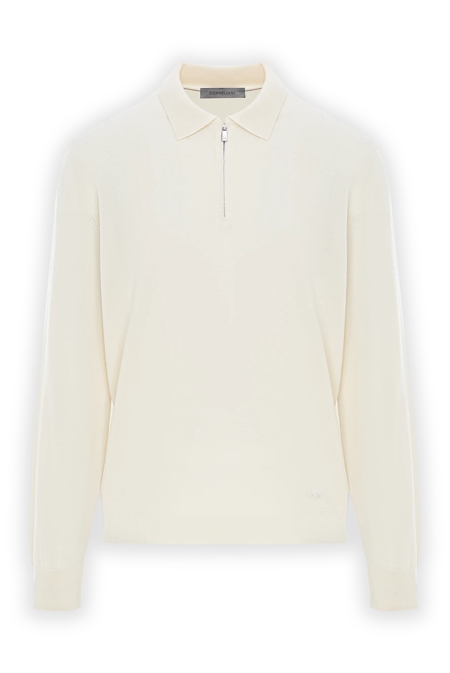 Corneliani cream wool polo with zip fastening 189200 - photo 1