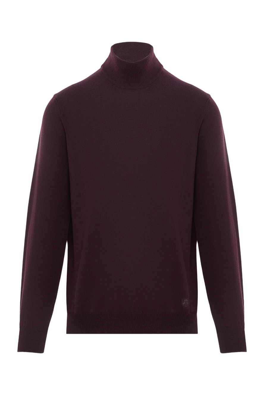 Corneliani джемпер бордового кольору з вовни з високим коміром 189235 - фото 1