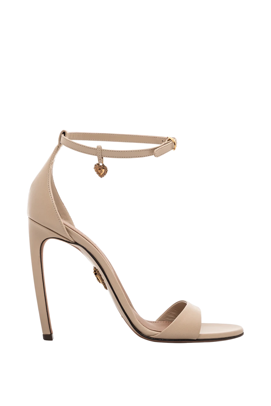 Dolce & Gabbana босоніжки з глянцової шкіри козеня бежеві 189336 - фото 1