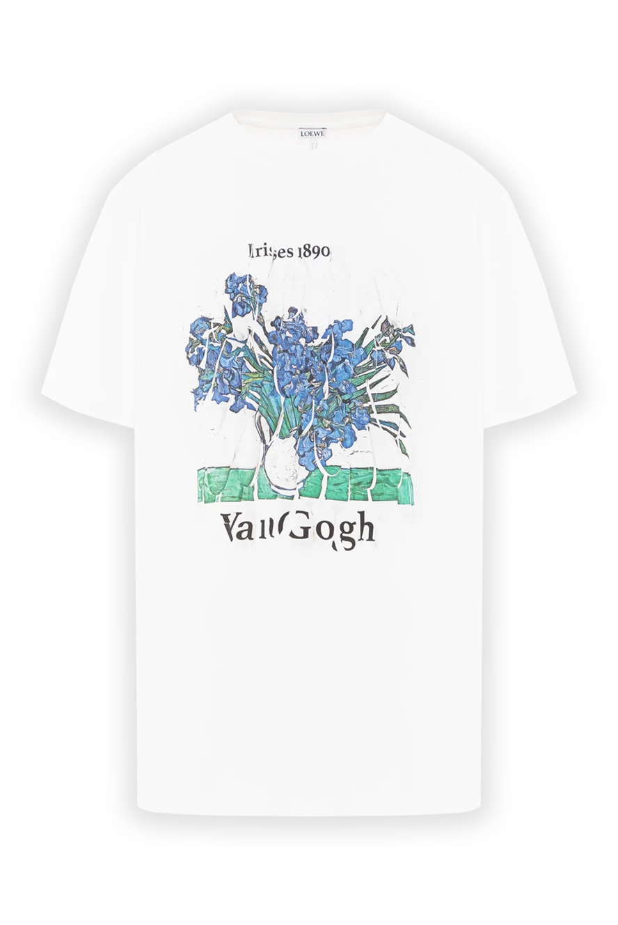 Loewe біла футболка з бавовняної суміші з нанесеним принтом ван гога 189355 - фото 1
