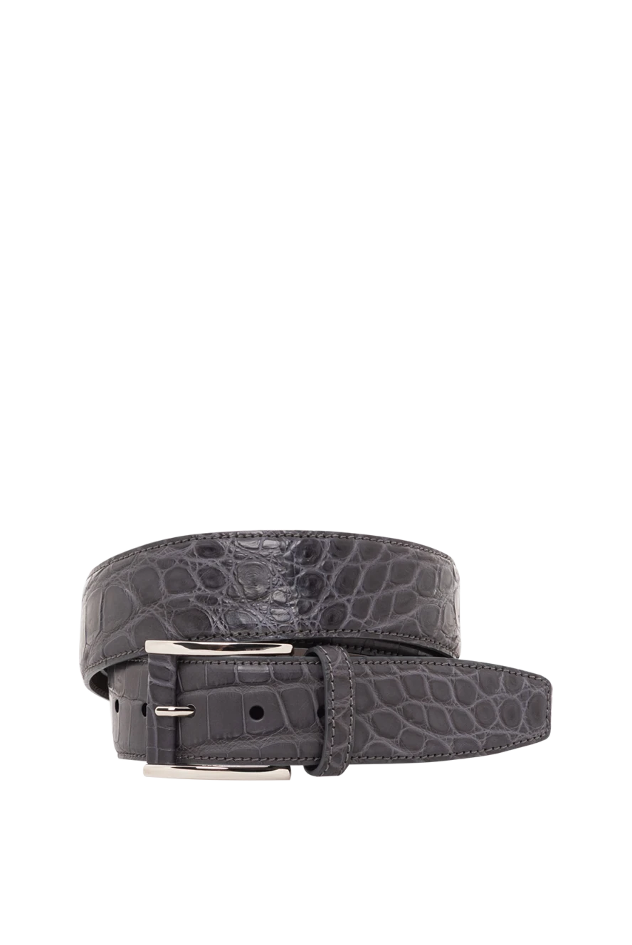 Tardini brown embossed crocodile leather belt for men 163696  display picture 1
