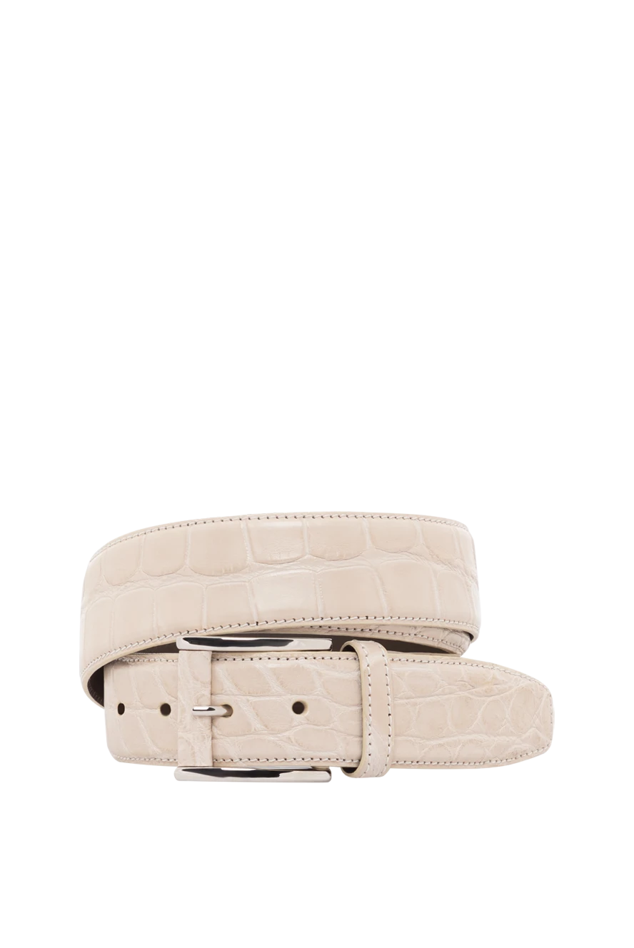 Tardini white alligator leather belt for men 189414 - photo 1