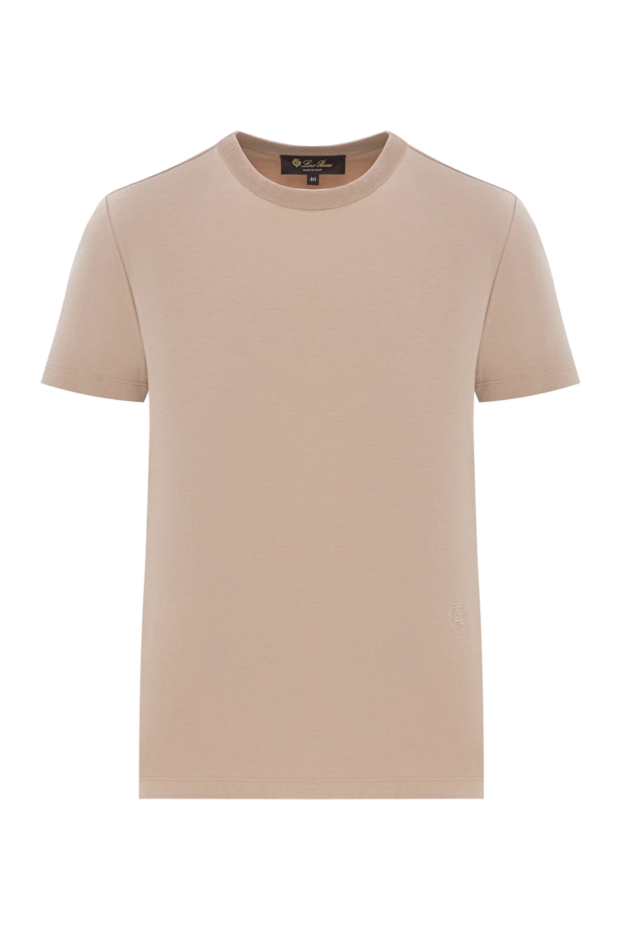 Loro Piana класична базова футболка my-t з бавовняного джерсі бежева 189416 - фото 1