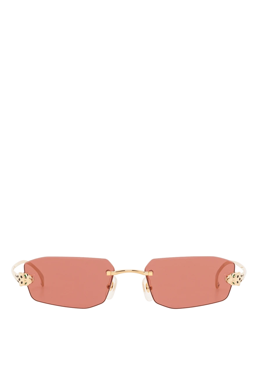 Cartier солнцезащитные очки без оправы panthere бордовые 189568 - фото 1