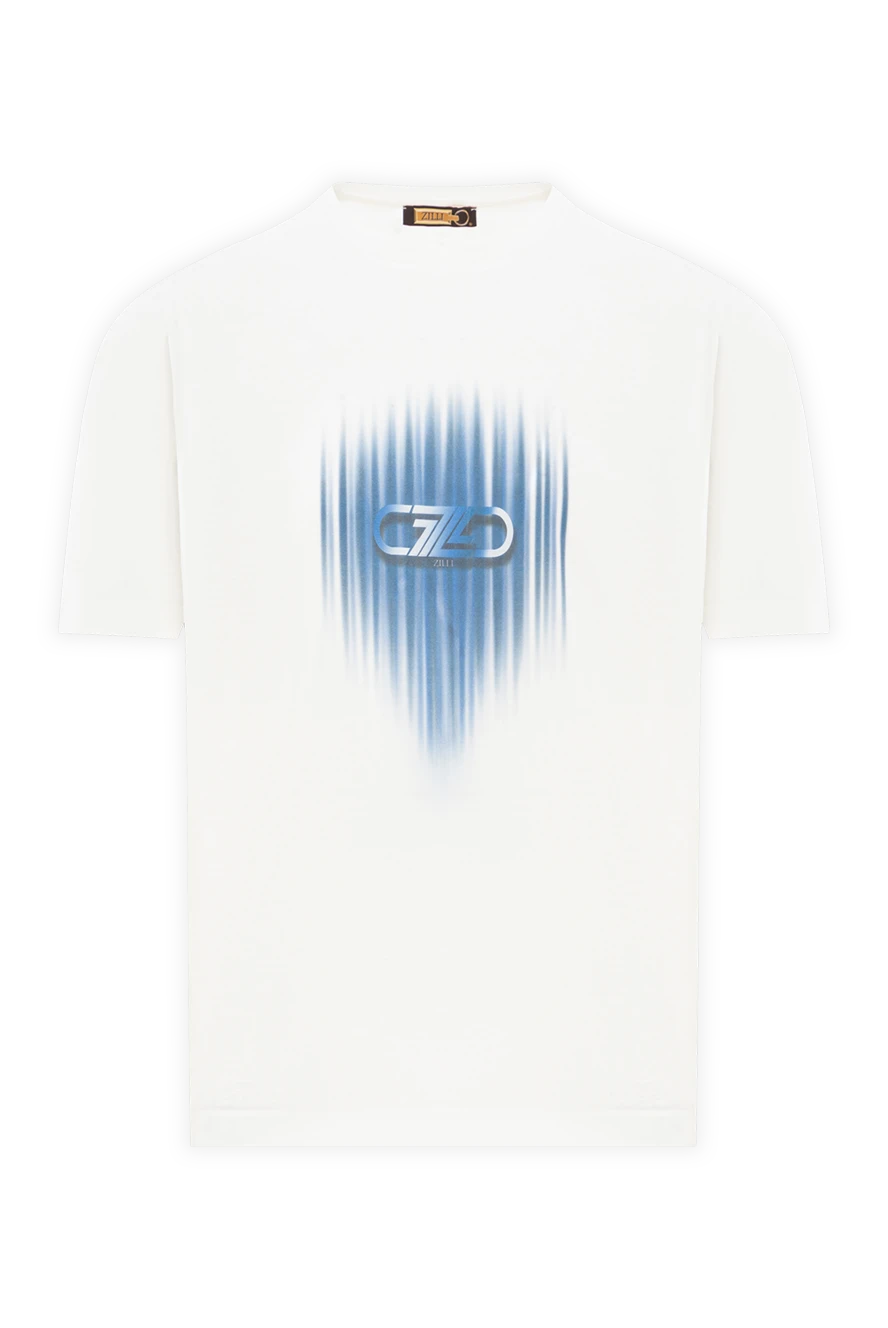 Zilli біла футболка з преміальної бавовни з ефектом аерографії 189589 - фото 1