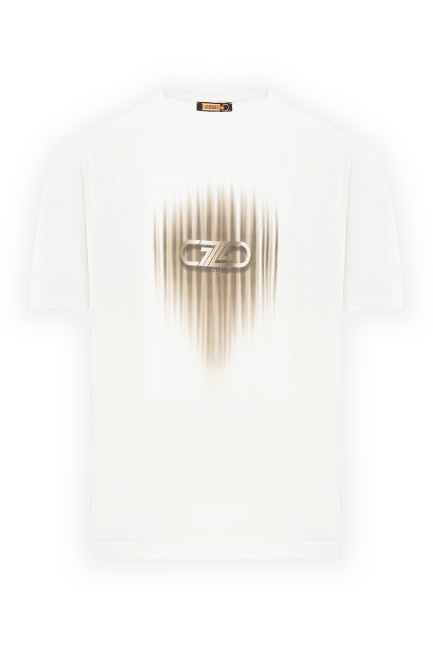 Zilli біла футболка з бавовни з ефектом розмитого принта 189590 - фото 1