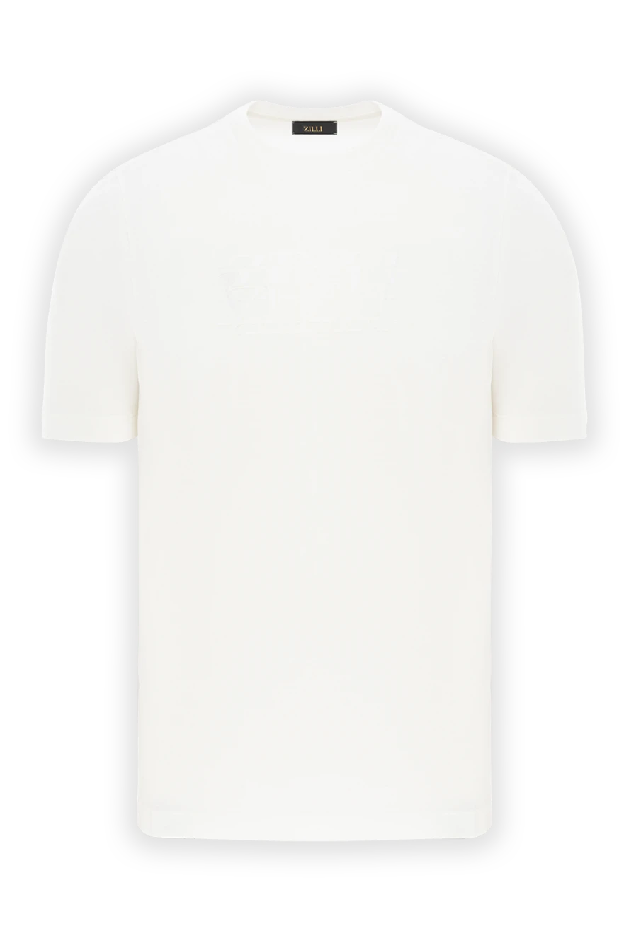 Zilli хлопковая футболка с тиснённым брендингом без контраста 189595 - фото 1