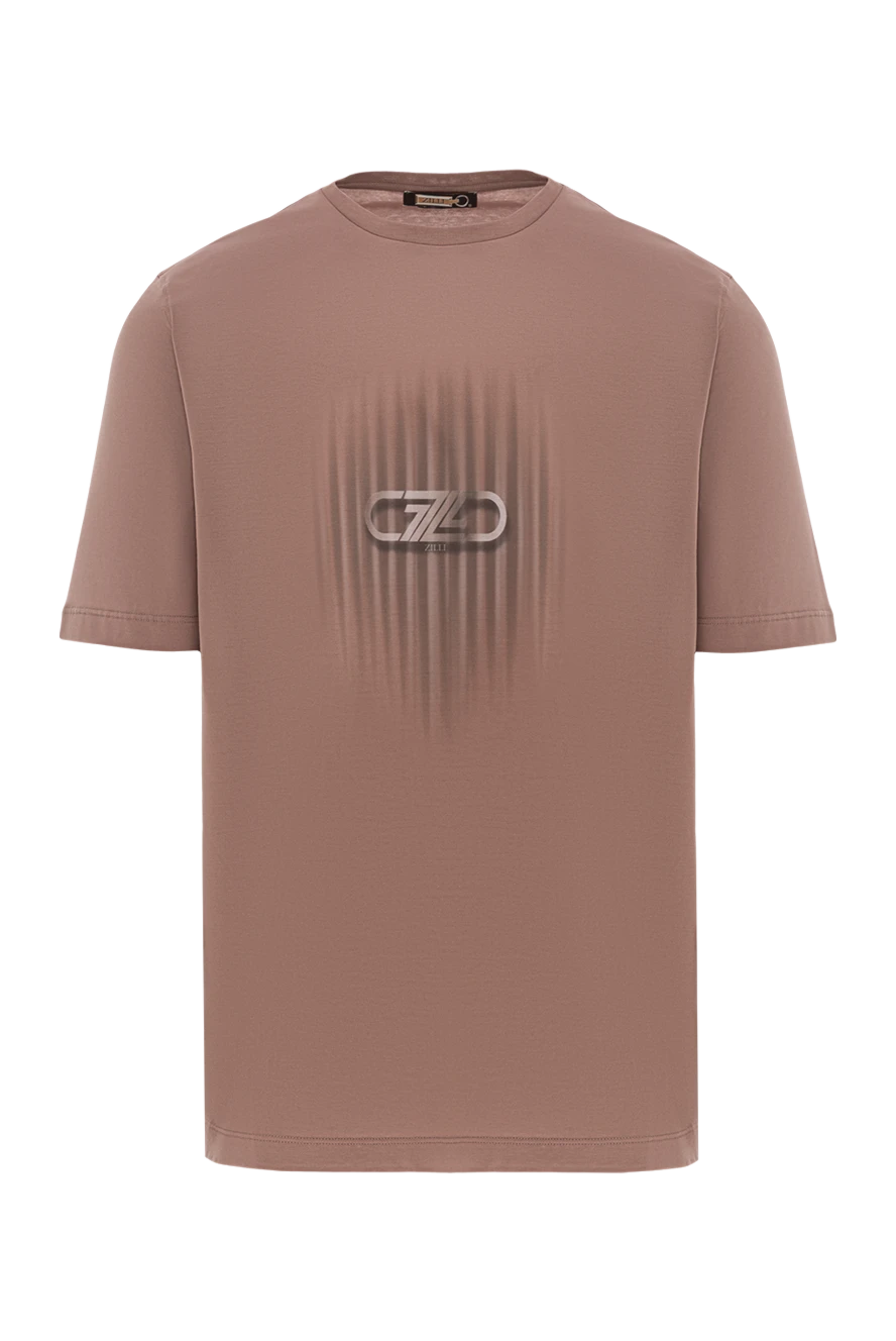 Zilli футболка кофейного оттенка с фирменным знаком 189597 - фото 1