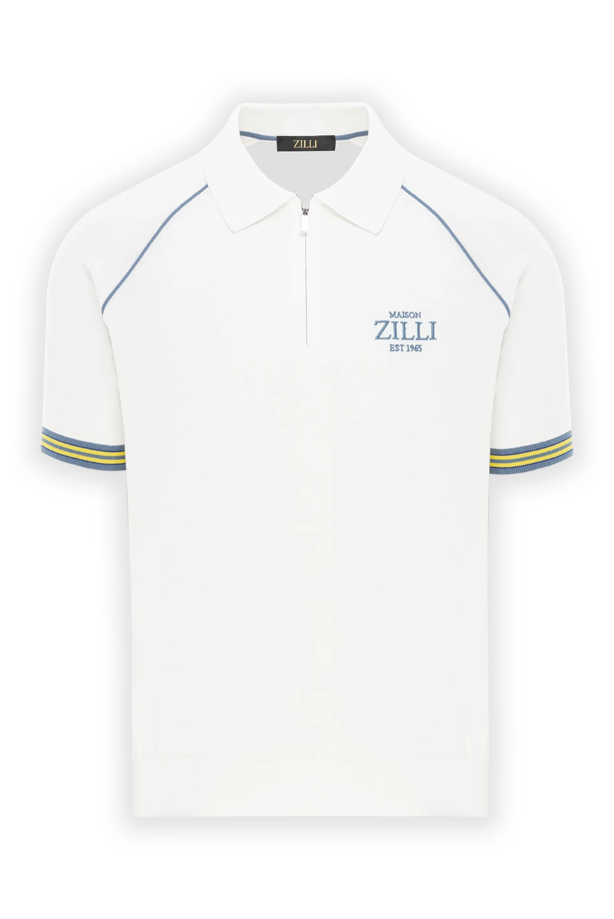 Zilli біле поло з вишивкою est 1965 та акцентними манжетами 189611 - фото 1