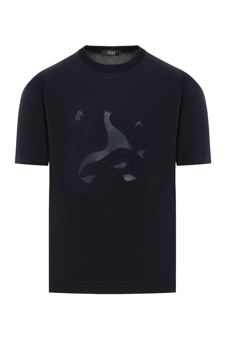 Zilli джемпер с коротким рукавом и рельефной аппликацией из кожи на груди 189619 - фото 1