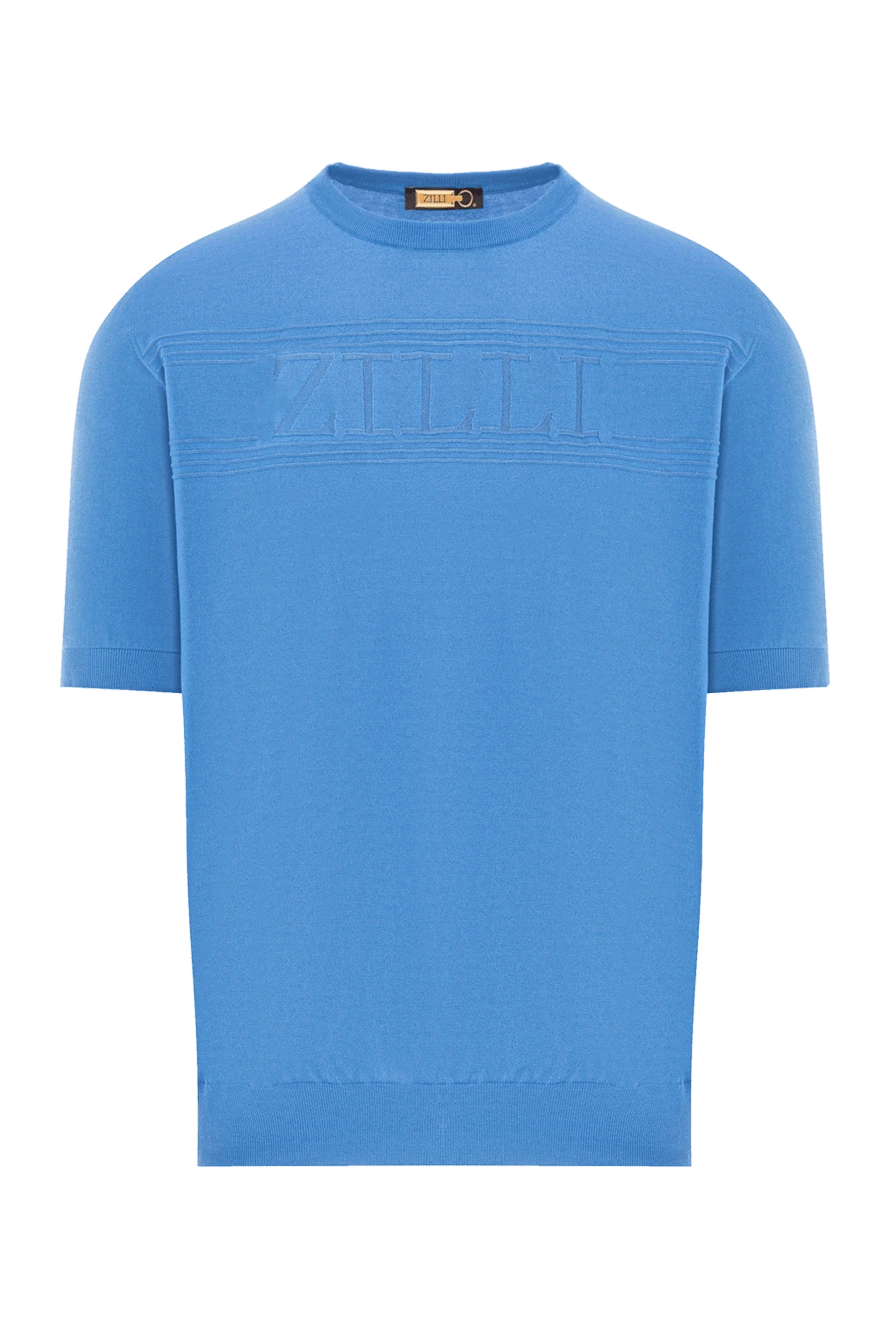 Zilli bright blue jumper with textured logo on the chest 189620 - photo 1