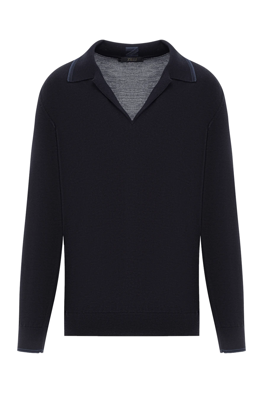 Zilli поло з вовни шовку та кашеміру з м'яким відчиненим коміром 189629 - фото 1