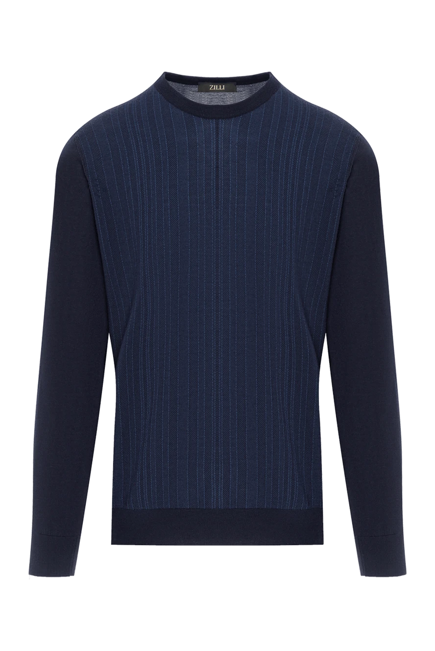 Zilli трикотажный свитер с фактурной вязкой в полоску и гладкими рукавами 189639 - фото 1
