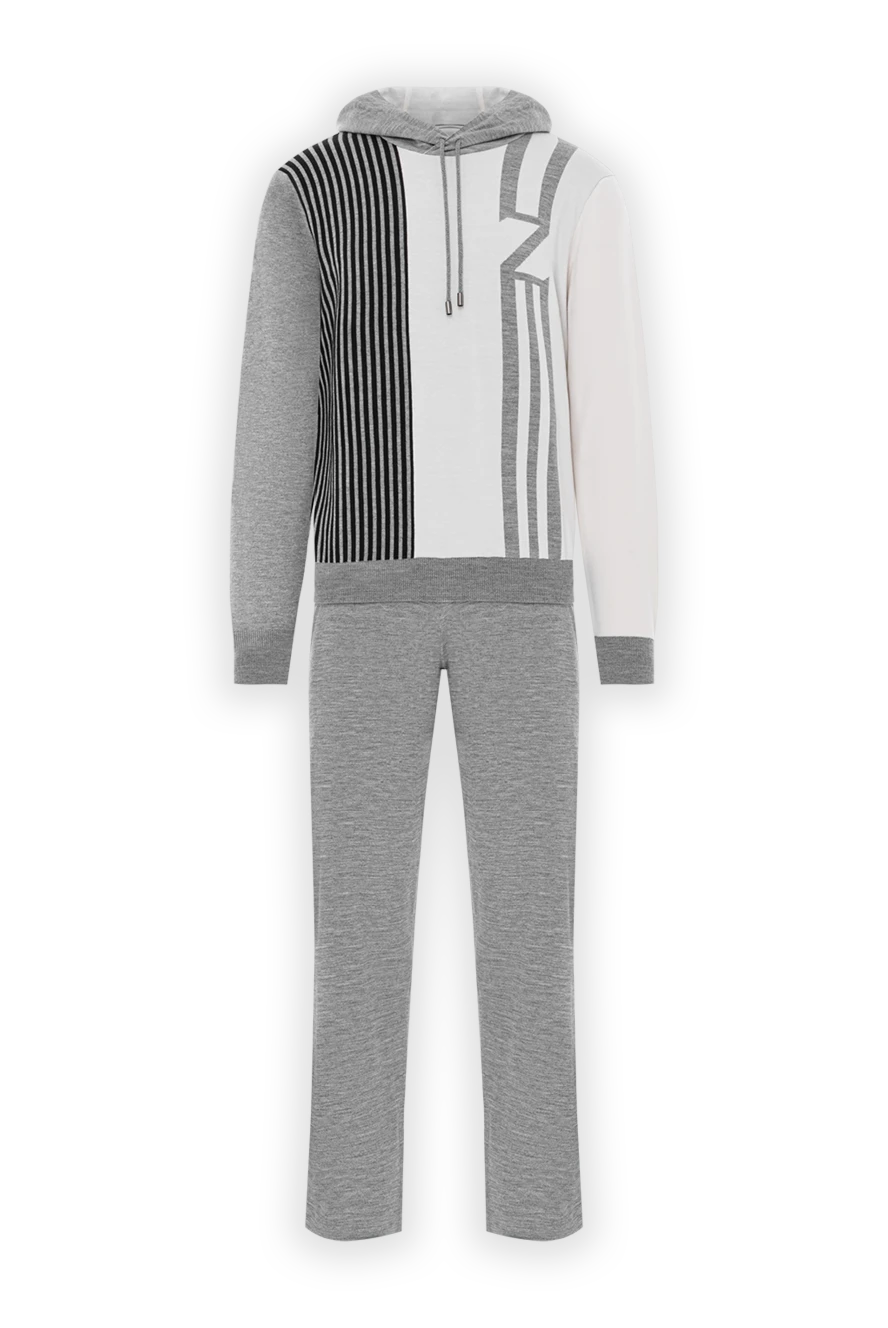 Zilli wool and silk suit with graphic hoodie and straight trousers 189646 - photo 1