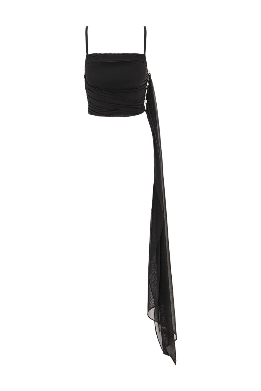 Khela топ magnet of scandal из сетки насыщенного чёрного цвета с сетчатым подолом сбоку 189698 - фото 1