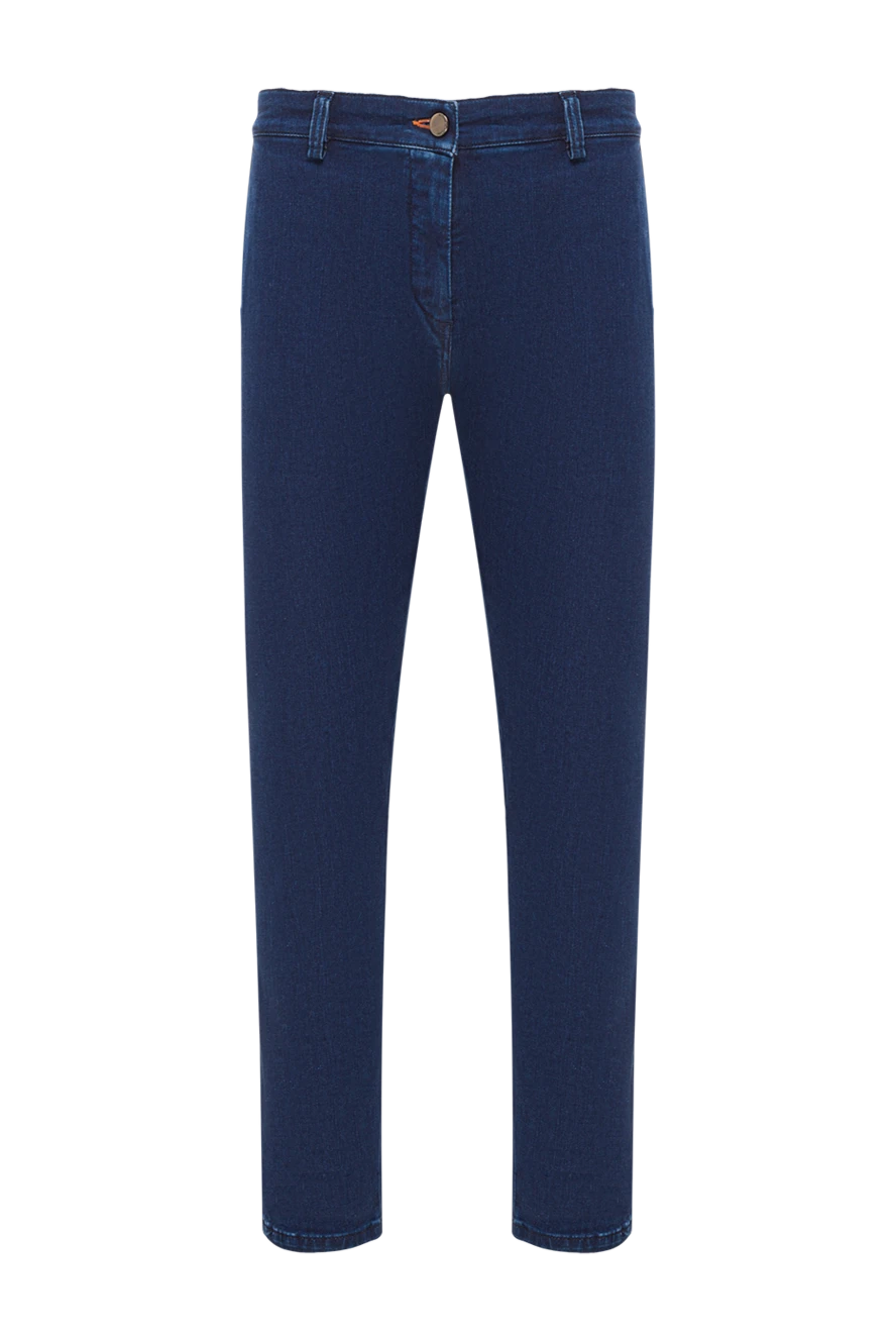 Scissor Scriptor men's dark blue jeans with flaps on the back pockets and contrast stitching 189701 - photo 1