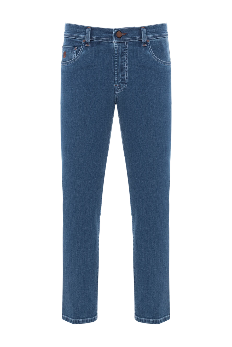 Scissor Scriptor джинси з ефектом stone wash та нашивкою з натуральної шкіри 189718 - фото 1