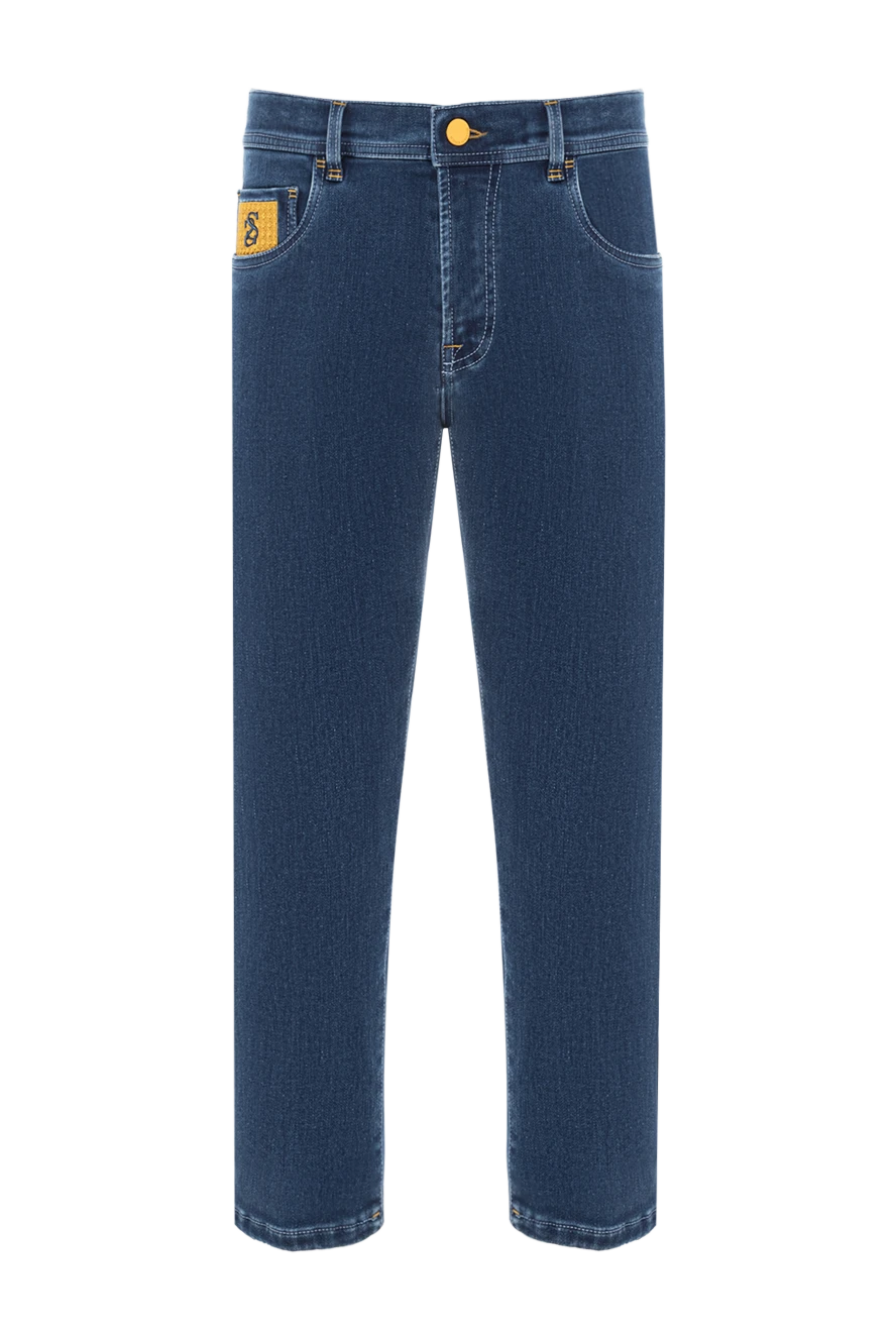 Scissor Scriptor джинсы из мягкого хлопка с жёлтыми акцентами и фирменной нашивкой 189721 - фото 1