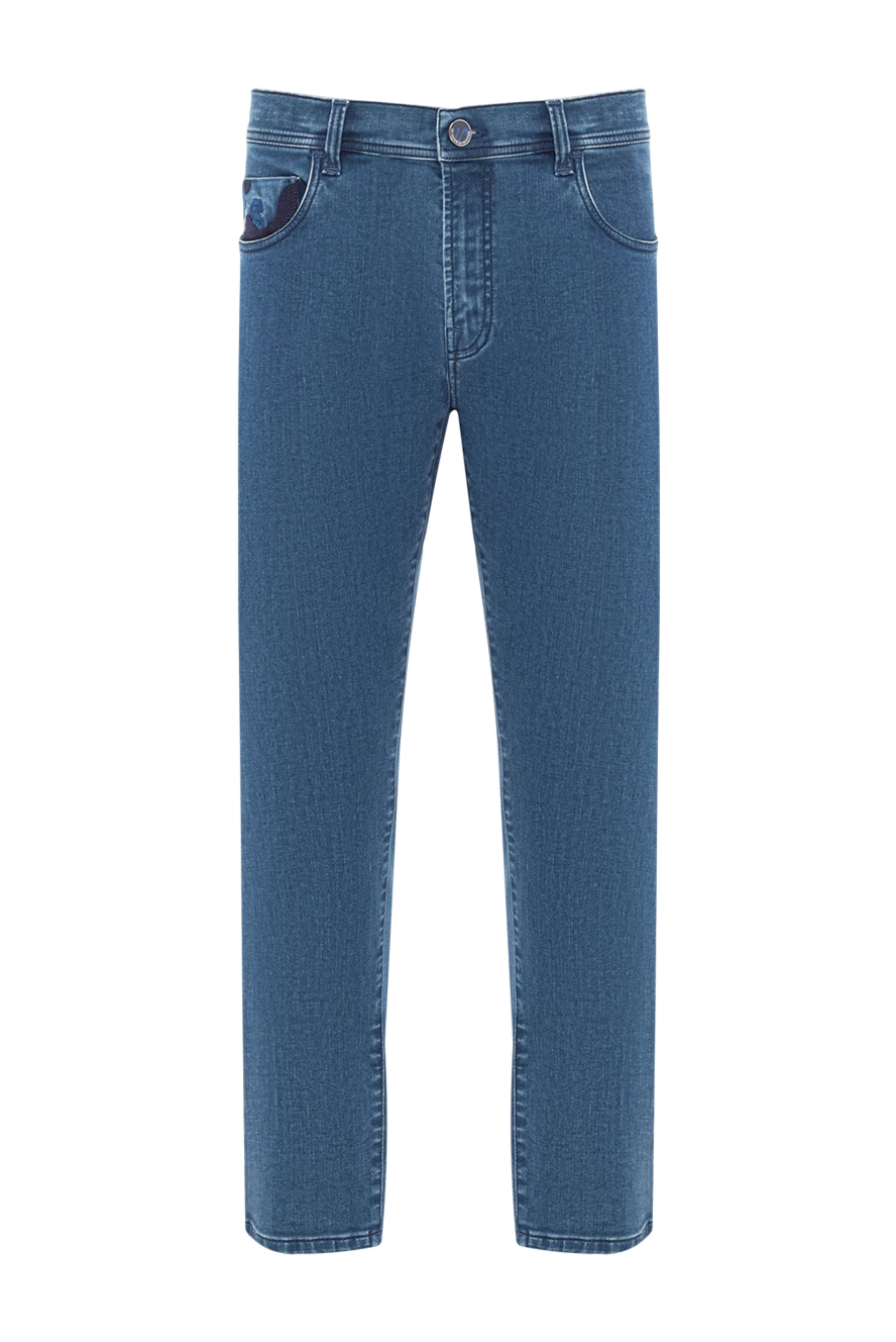 Scissor Scriptor світлі джинси з фактурної бавовни з контрастною обробкою до пояса 189724 - фото 1