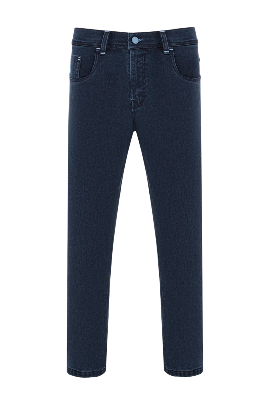 Scissor Scriptor dark blue jeans with branded tartan patch 189732 - photo 1