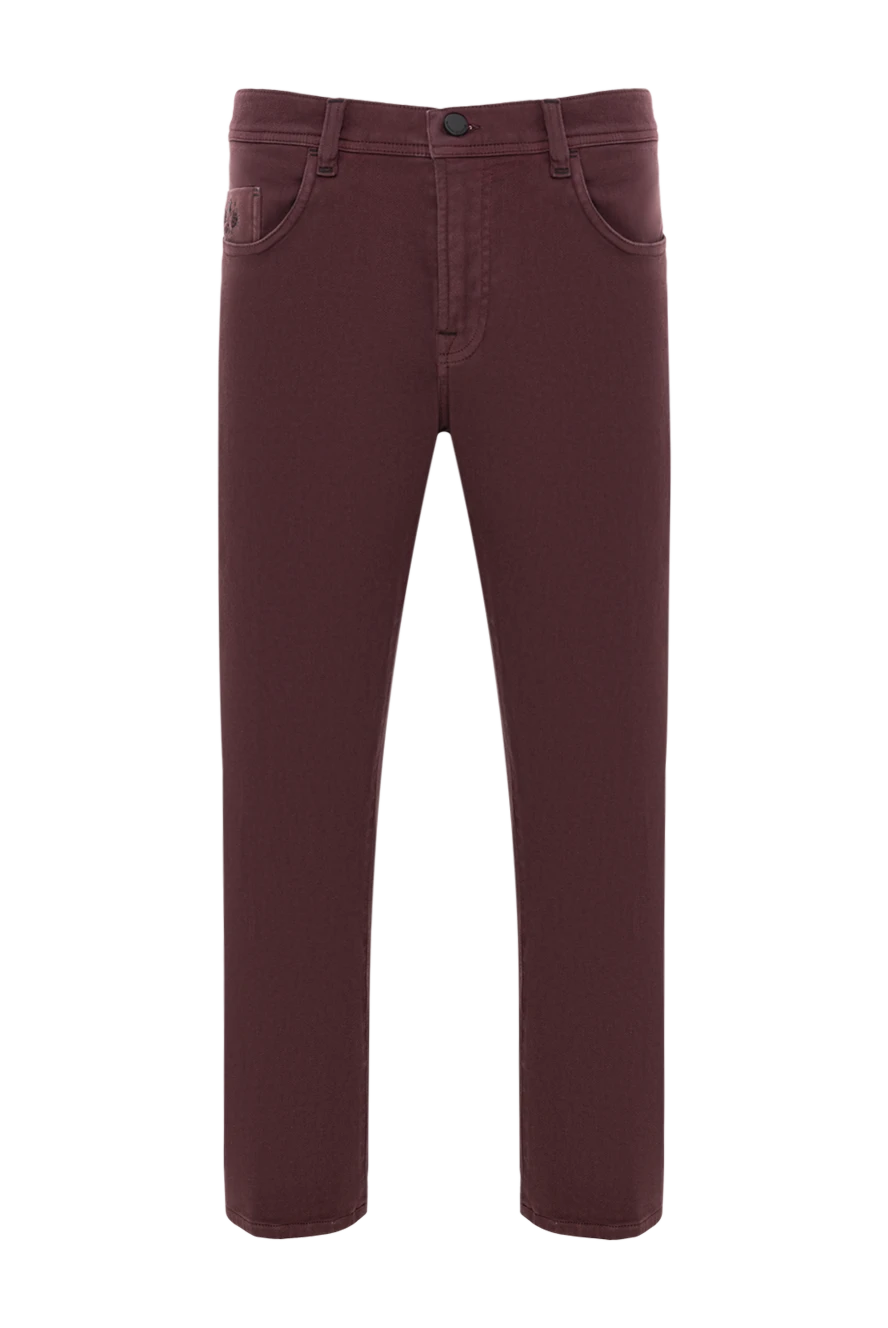 Scissor Scriptor чоловічі джинси винного відтінку з брендованою фурнітурою 189740 - фото 1