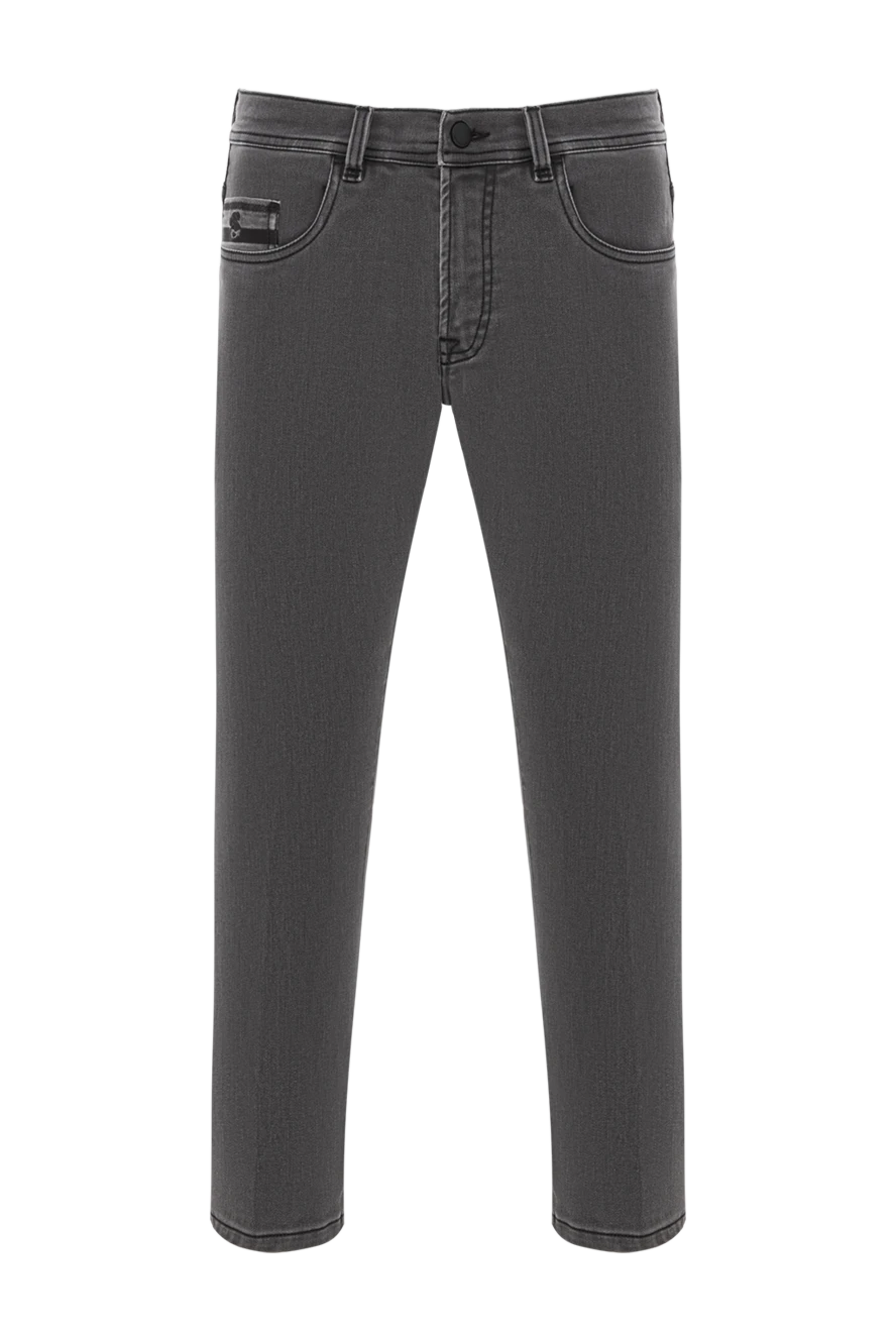 Scissor Scriptor серые джинсы с чёрным логотипом на карманах и минипатчем 189747 - фото 1