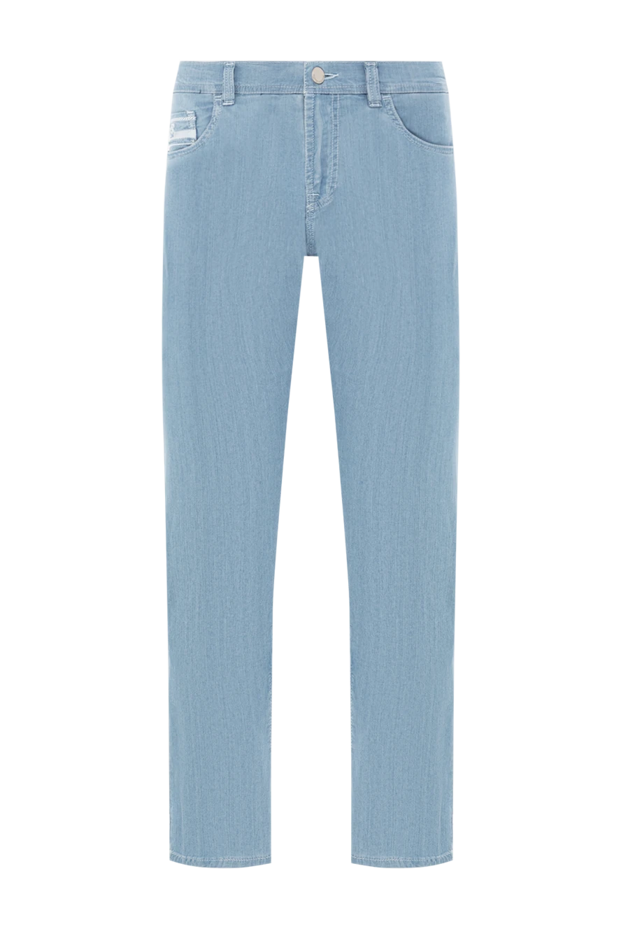 Scissor Scriptor голубые джинсы из хлопка с вышитым логотипом на задних карманах 189759 - фото 1