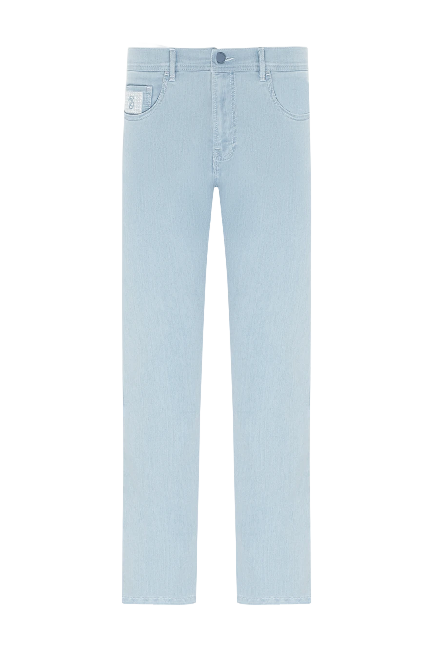 Scissor Scriptor джинсы светло-голубого цвета с брендовым патчем на поясе 189772 - фото 1