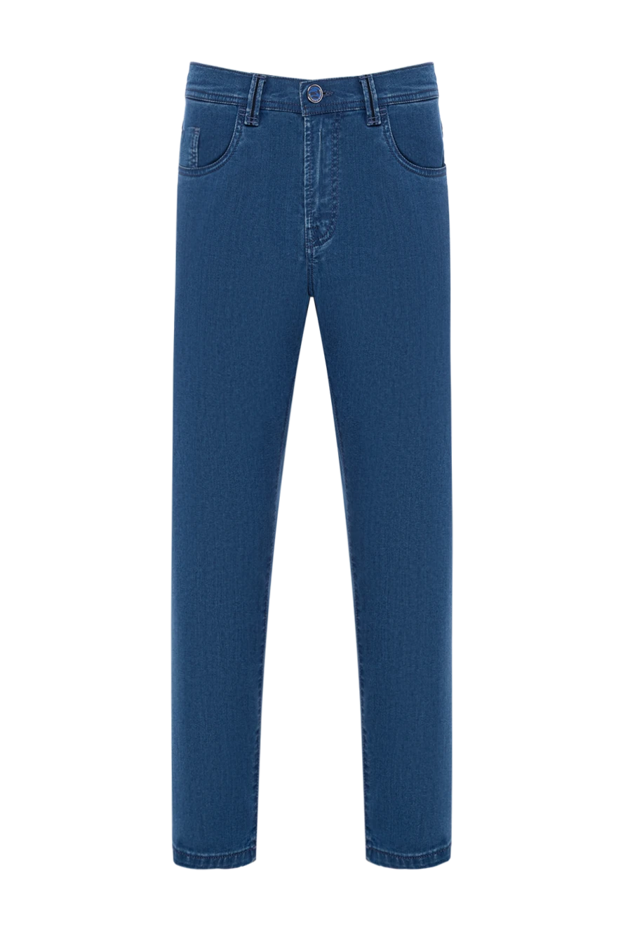 Scissor Scriptor джинси насиченого синього кольору з брендованим гудзиком 189777 - фото 1