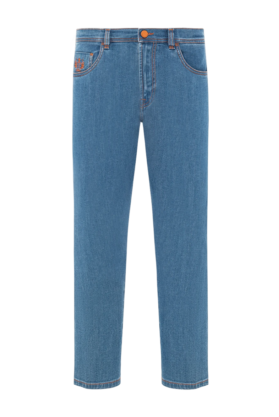 Scissor Scriptor прямі джинси кольору індиго з декоративним оздобленням та контрастним простроченням 189780 - фото 1