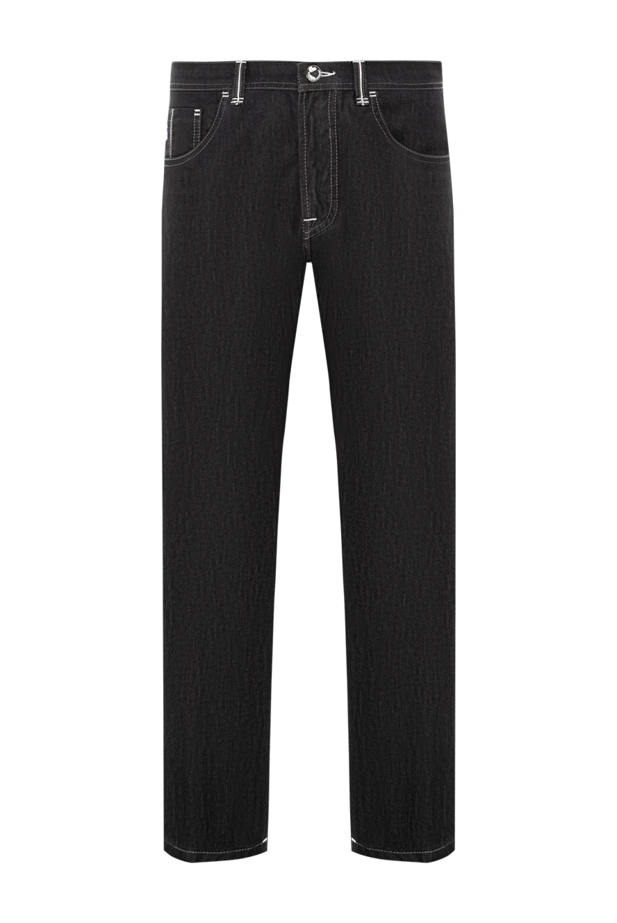 Scissor Scriptor чорні джинси із щільного деніму з контрастним білим відстрочком 189785 - фото 1