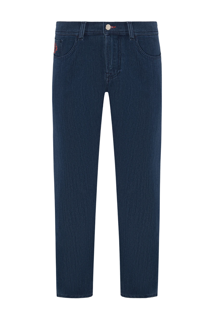 Scissor Scriptor indigo jeans with bright red stitching and branded patch 189788 - photo 1
