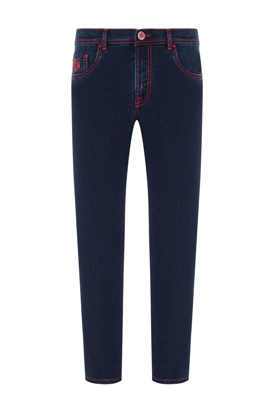 Scissor Scriptor джинси темно-сині з контрастним червоним відстроченням 189794 - фото 1