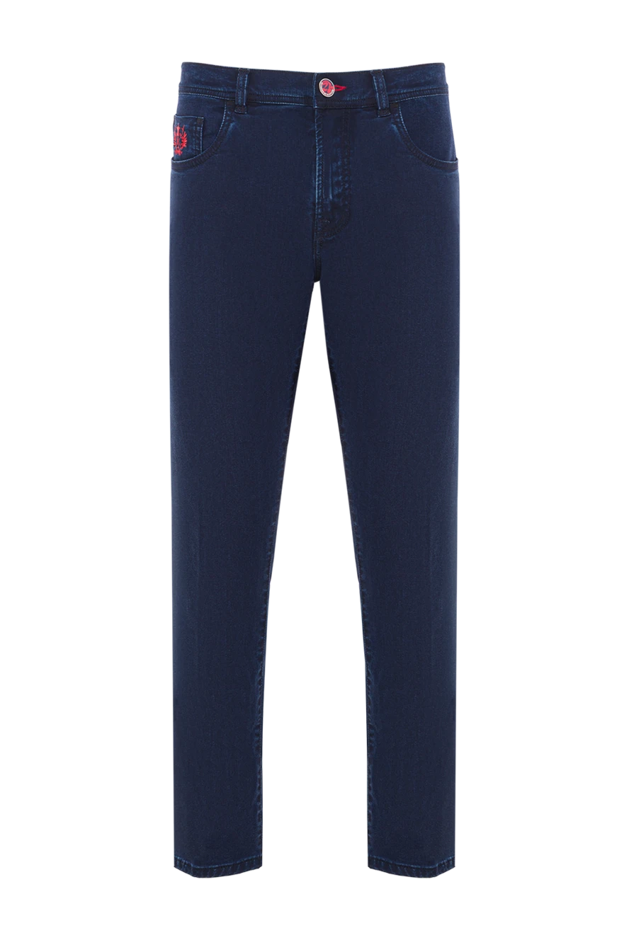 Scissor Scriptor джинси темно-сині з контрастним червоним відстроченням 189794 - фото 1