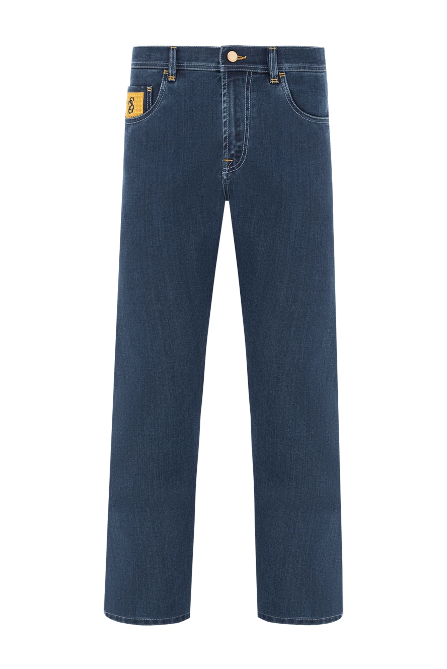 Scissor Scriptor dark blue jeans with contrasting yellow trim 189801 - photo 1