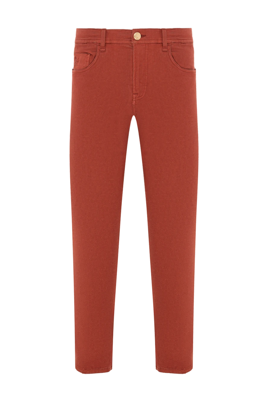 Scissor Scriptor яркие джинсы в тёплом кирпичном цвете с вышивкой на кармане 189811 - фото 1