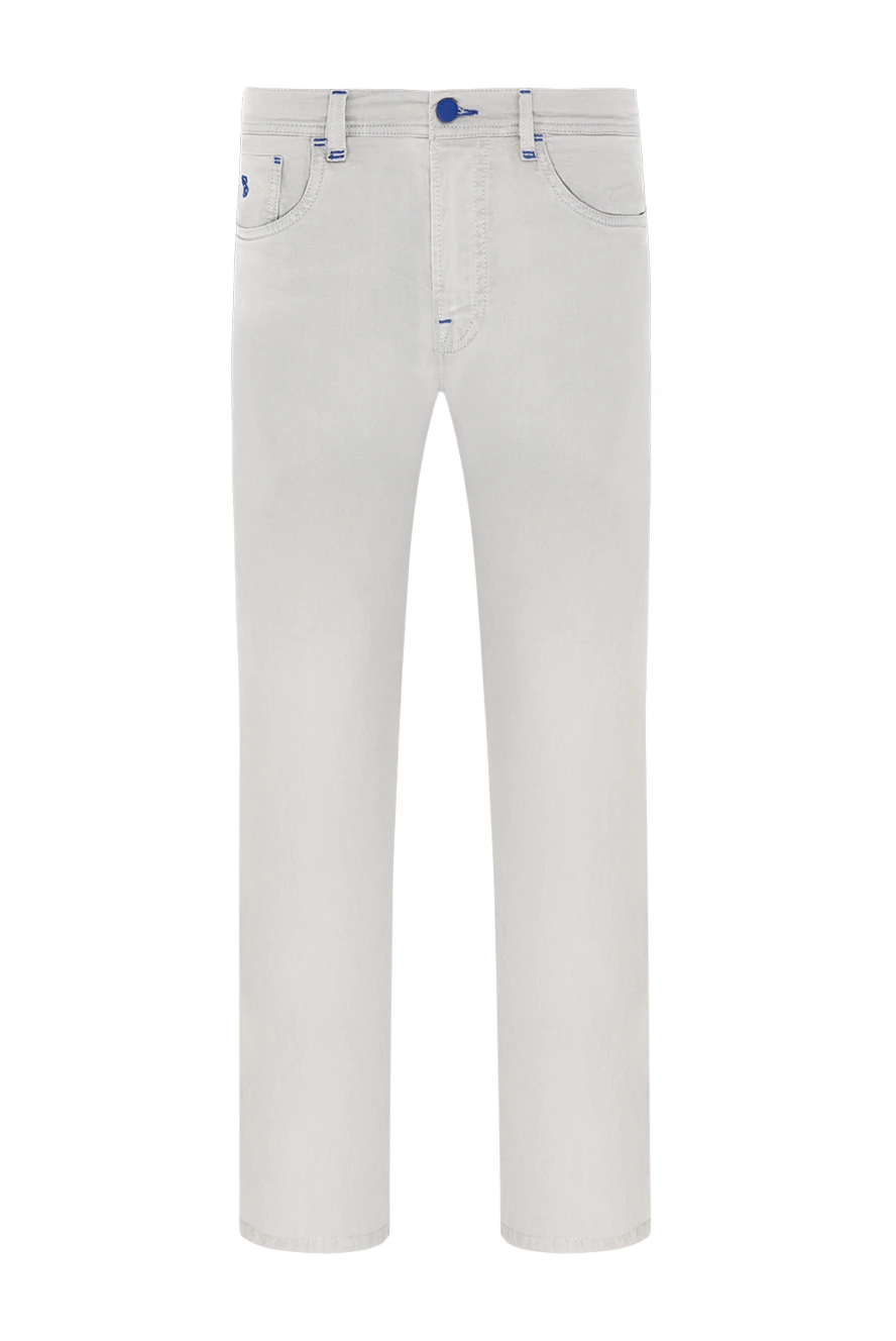 Scissor Scriptor light-colored jeans with blue fittings and branded patch 189820 - photo 1