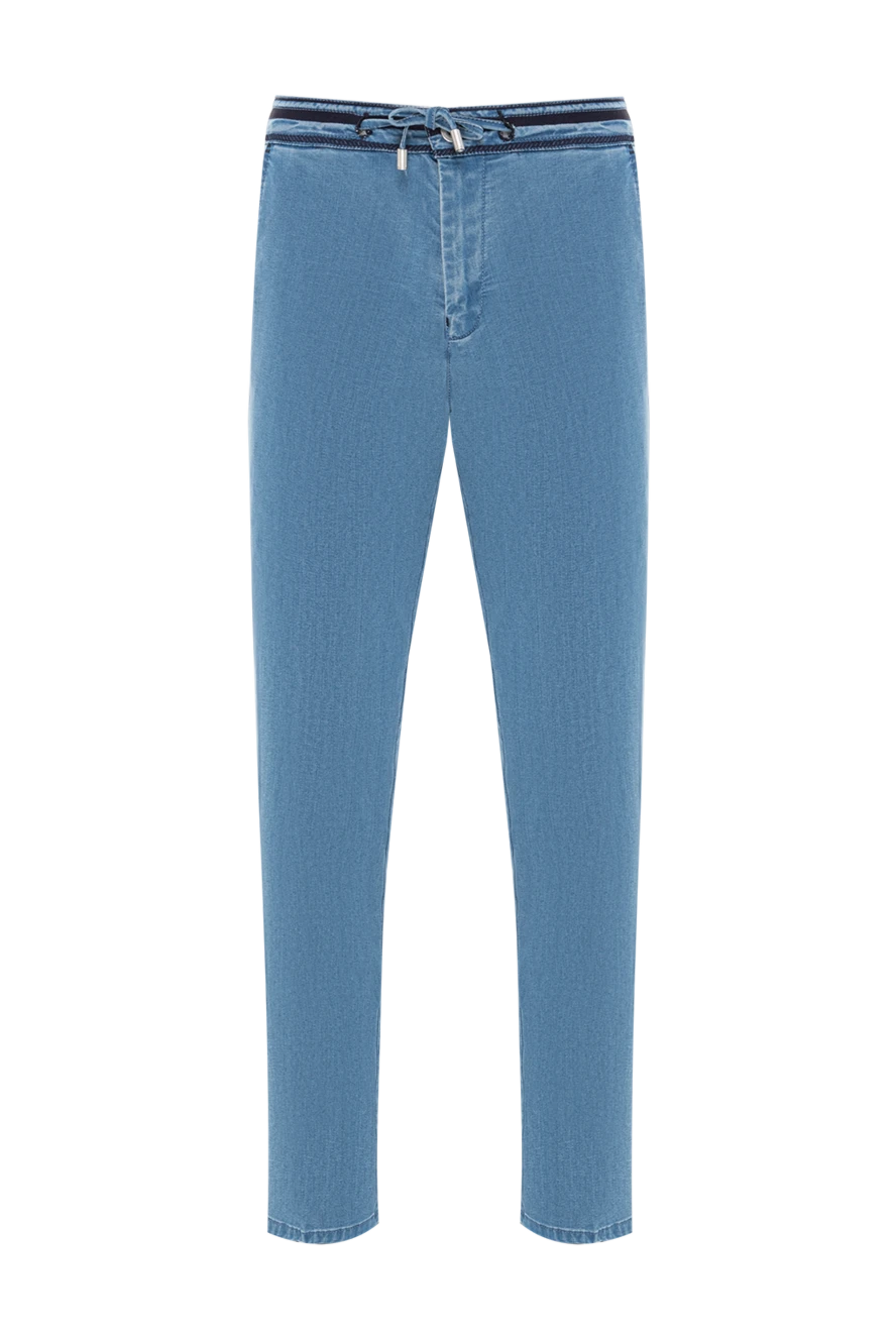 Scissor Scriptor вільні блакитні джинси з контрастним поясом на куліску 189840 - фото 1