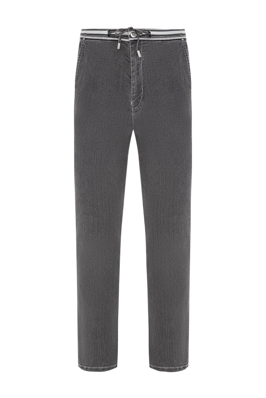 Scissor Scriptor штани із змішаної бавовни сірого кольору з прострочкою до пояса 189844 - фото 1