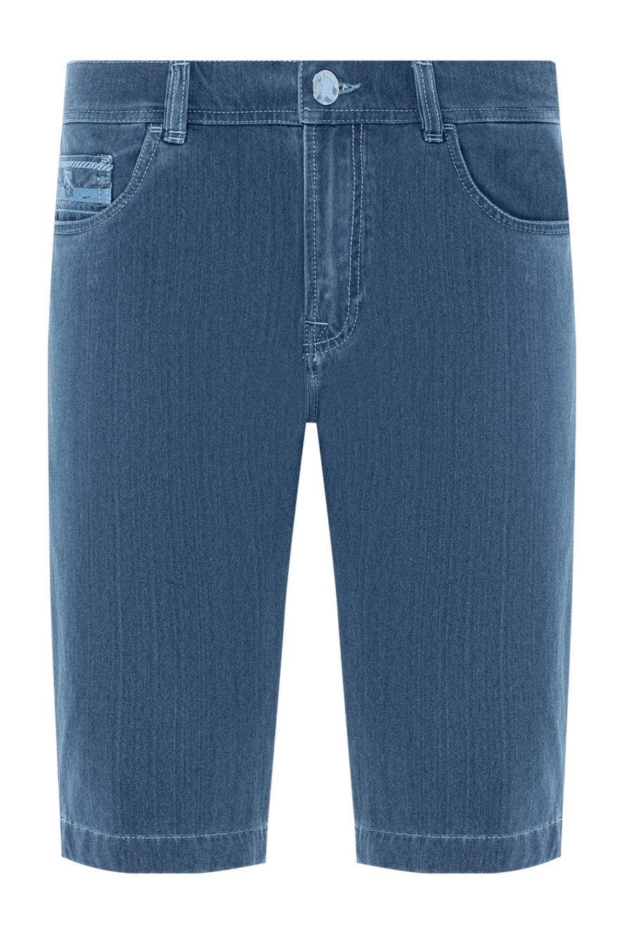 Scissor Scriptor шорты из тёмно-синего денима с фирменной вышивкой на карманах 189871 - фото 1