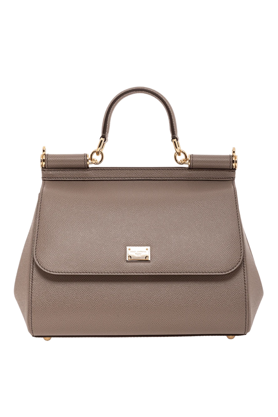Dolce & Gabbana большая сумка sicily с короткой ручкой бежевая 189940 - фото 1