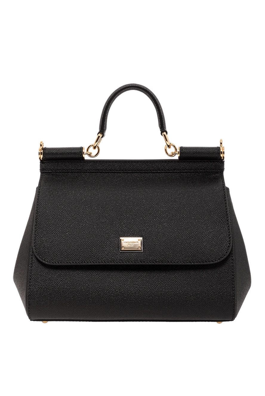 Dolce & Gabbana велика сумка sicily з короткою ручкою чорна 189941 - фото 1