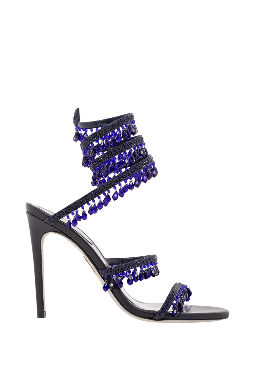 Rene Caovilla босоніжки rene caovilla з бахромою із сапфірових кристалів з ремінцем, що обвиває. 189951 - фото 1