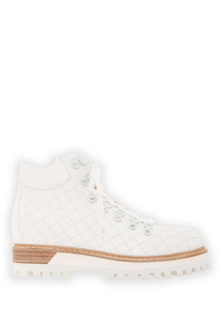 Le Silla хайкеры белые стеганые с кристаллами из натуральной кожи женские 189969 - фото 1