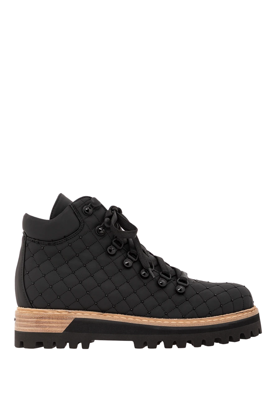 Le Silla хайкеры черные стеганые с кристаллами из натуральной кожи женские 189970 - фото 1