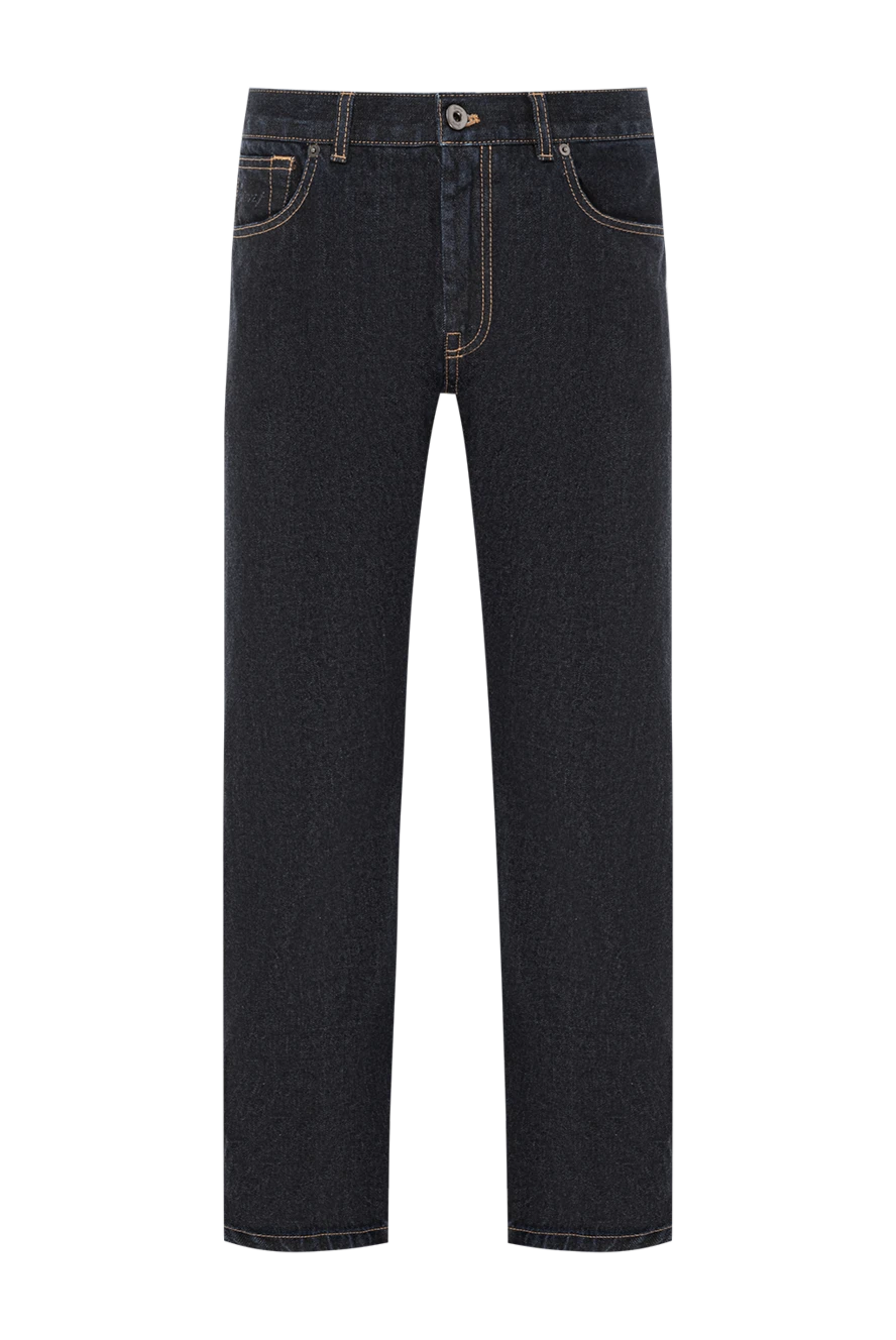 Brioni джинси чоловічі з щільного деніму з високою посадкою та фактурним рядком 189977 - фото 1