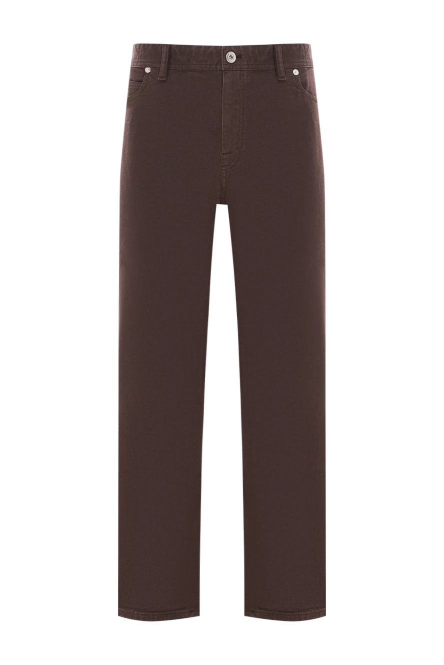 Brioni мужские прямые джинсы из хлопка темно-коричневого цвета 189988 - фото 1
